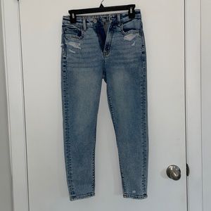 AEO acid wash mom jeans